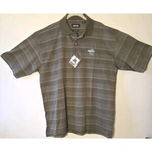New Ashworth Mens Size L Olive Plaid Golf Polo Shirt 100% Cotton Torrey Pines